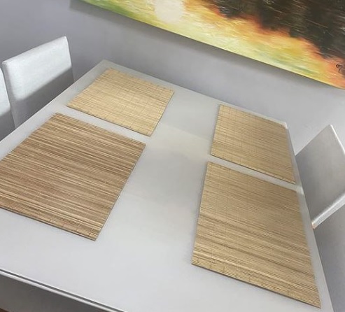 Mimo Style Jogo Americano de Bambu Claro com 4 Unidades 45×30 para Mesa
