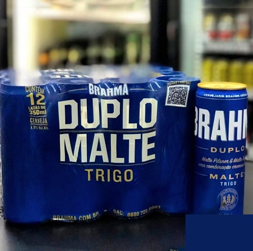 Pack de Brahma Duplo Malte Trigo Sleek 350ML ,12 Unidades