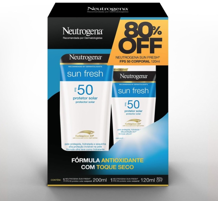 Promopack Sun Fresh Body FPS 50 200ML + 80% OFF Sun Fresh Body FPS 50 120ML