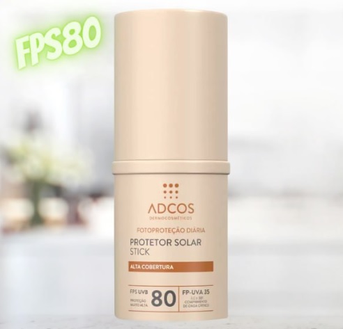 Protetor Solar Com Cor Stick FPS80 Adcos