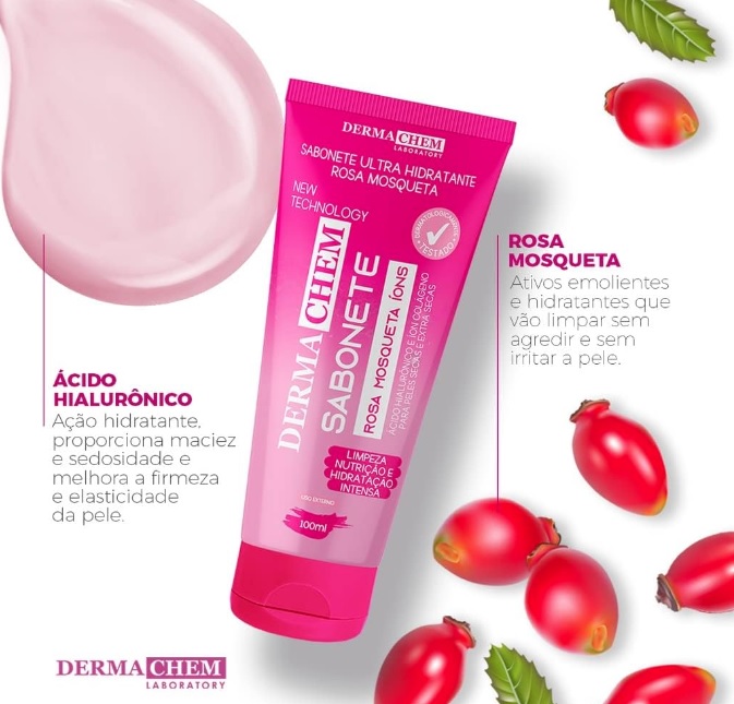 Sabonete Rosa Mosqueta, 100 ml, Dermachem