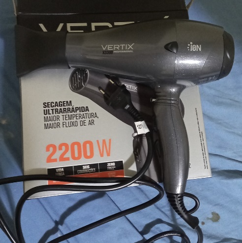 VERTIX Secador De Cabelo Profissional Vertix X3300 Ion – 2200W/127V Vertix Cinza