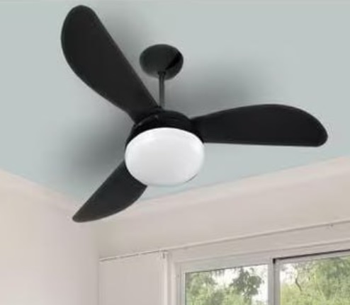 Ventilador de Teto Ventisol Fênix Black 3 Pás, Cv3, 3 Velocidades