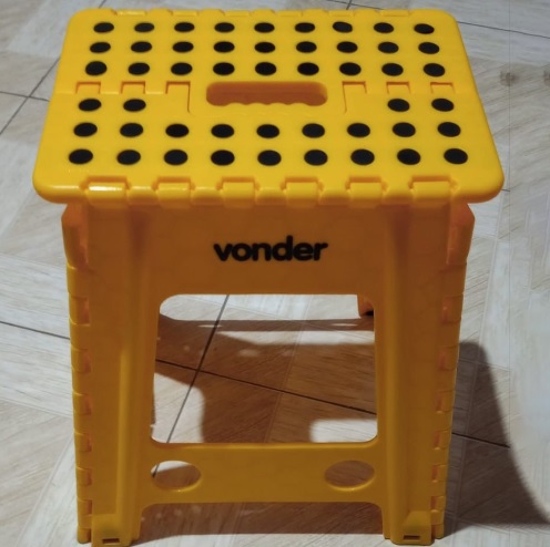 Vonder Banqueta Plástica Dobrável Amarela Altura 450 Mm