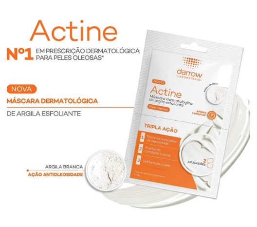 AMOTAOS Actine Máscara Dermatológica De Argila Esfoliante Peles Oleosas Darrow – 2X5G Darrow 2X5G