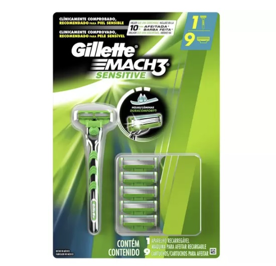 Aparelho de Barbear Gillette Sensitive Mach 3