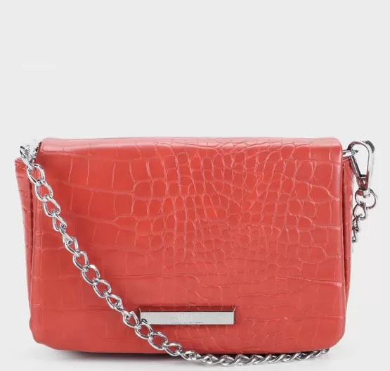 Bolsa Santa Lolla Mini Bag Croco Alça Corrente Feminina