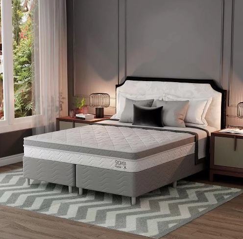 Cama Box Com Colchão Queen Sigma Molas Ensacadas 22x158x… Cor Branco