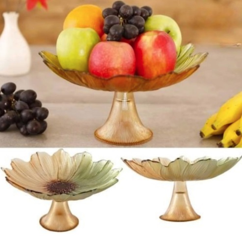 Centro de Mesa de Vidro Redondo Nell – Flor de Maracujá