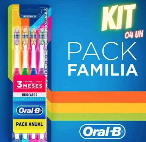 Escovas Dentais Oral-B Indicator Color Collection 4 unidades