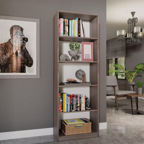 Estante Livreiro Multiuso 5 Nichos Montreal Yescasa Amadeirado Smoked Perfect Wood