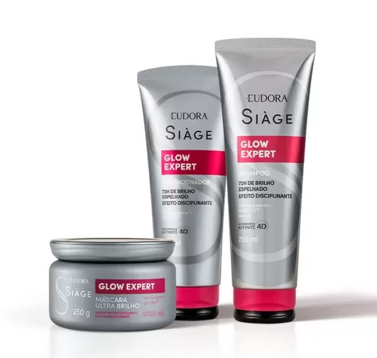 Eudora Kit Siàge Glow Expert: Shampoo 250ml + Condicionador 200ml + Máscara Capilar 250g
