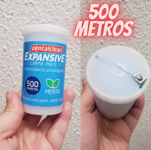 Fio dental profissional com 500 M Dentalclean – Com tecnologia Expansive que expande entre os dentes