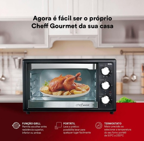 Forno Elétrico Eos Efe36pp 36 Litros 1800w