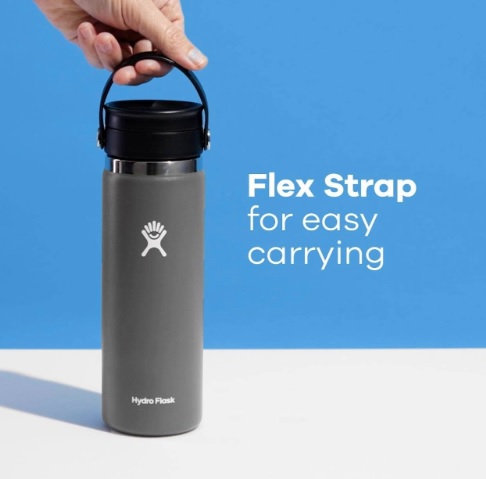 Garrafa térmica Hydro Flask de aço inoxidável, preto