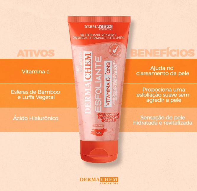 Gel Facial Esfoliante Vitamina C, 100 G, Dermachem