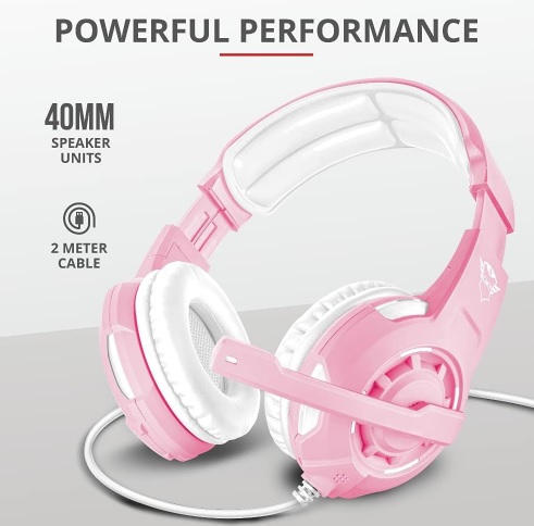 Headset Gamer PS4 / PS5 / XBOX Series / SWITCH / PC / LAPTOP GXT 310P Radius Pink – Trust