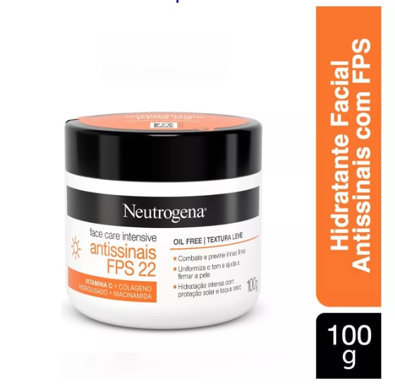 Hidratante Face Care Intensive Antissinais 100g Neutrogena Tipo de pele Normal