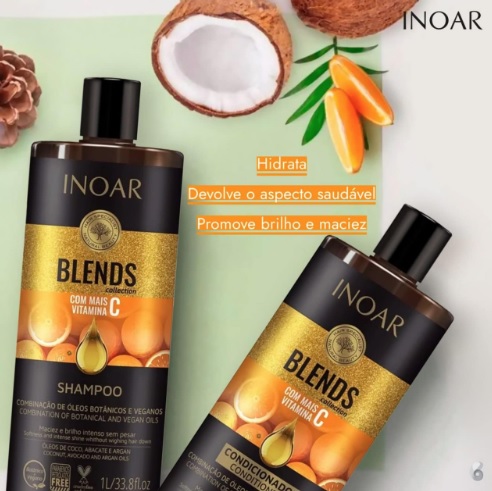 Inoar Kit Shampoo e Condicionador Blends Vitamina C 1L, Inoar