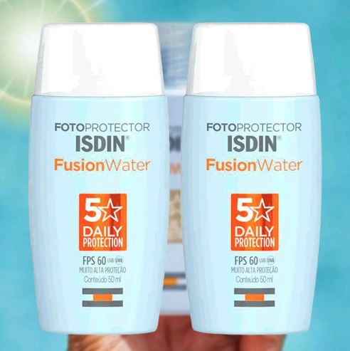 Isdin Fusion Water 5 Stars Kit com 2 Unidades Protetor Solar Facial FPS60 50ml