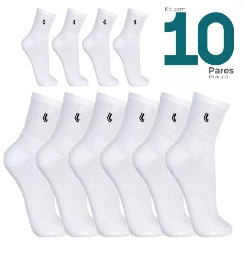 Kit 10 Pares Meia Masculino Adulto Cano Alto Lupo Original