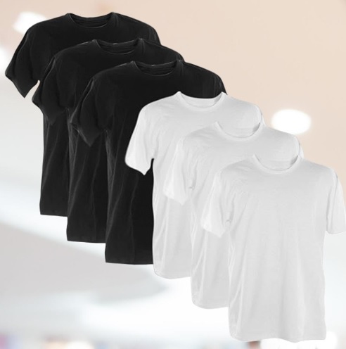 Kit 6 Camisetas 100% Algodão