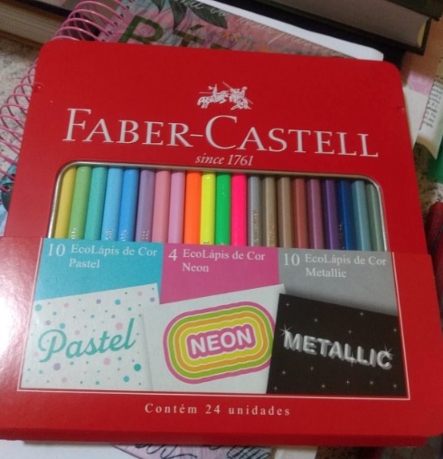 Kit Lápis de Cor Pastel + Neon + Metálico, Faber-Castell, EcoLápis, KIT/CORES, 24 Cores