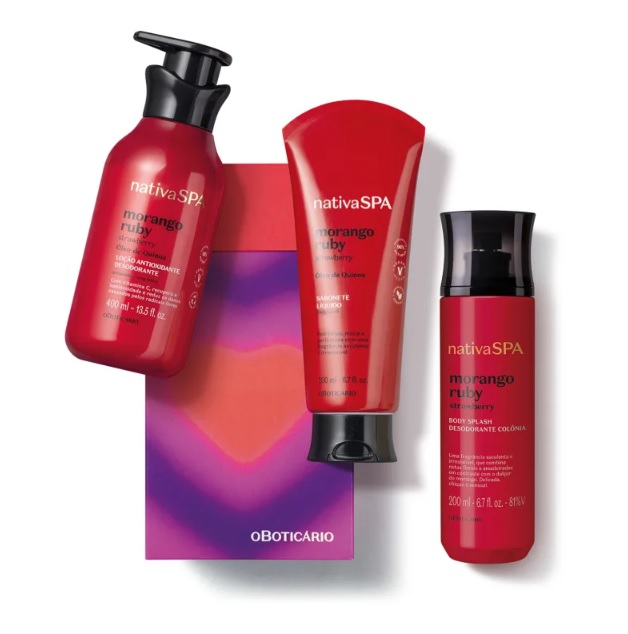 Kit Presente Nativa Spa Morango Ruby (3 itens)