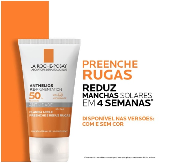 La Roche-Posay, Protetor Solar Anti-Idade com Ácido Hialurônico, Sem Cor, Textura Gel Creme, FPS50, 40g