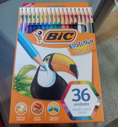 Lápis de Cor Sextavado BIC Evolution, 36 Cores Vivas e Intensas, Seguro para Crianças, 930230, Blister 1 Unidade