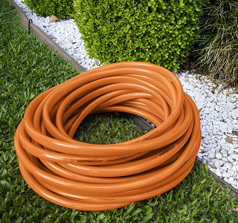 Tramontina Mangueira Super Flex com Engates Rosqueados e Esguicho em PVC Laranja, 15M