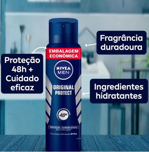NIVEA MEN Desodorante Antitranspirante Aerossol Original Protect 200ml