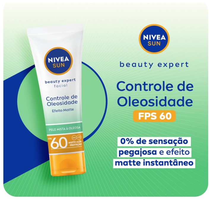 NIVEA SUN Protetor Solar Facial Beauty Expert Controle de Oleosidade FPS 60 50g