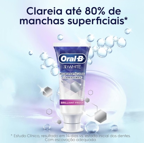 Oral-B Creme Dental 3D White Anticáries Com Flúor 140G