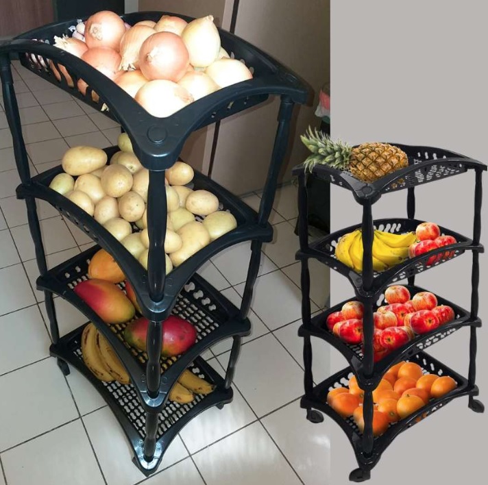 Organizador Vertical Quadruplo Fruteira Preta Arqplast