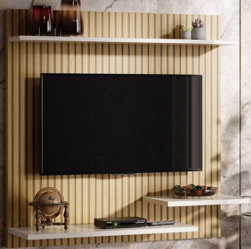 Painel Madrid Para Tv 32 Polegadas 90×90 Cm Três Prateleiras