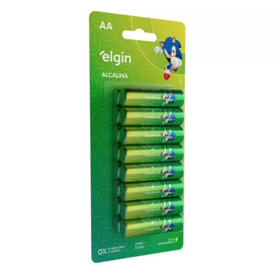Pilha Alcalina AA Blister Elgin 1,5V 16 Unidades