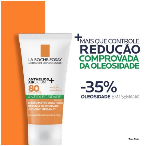 Protetor Anthelios Airlicium Sem Cor Fps 80 Antioleosidade 40g La Roche-posay