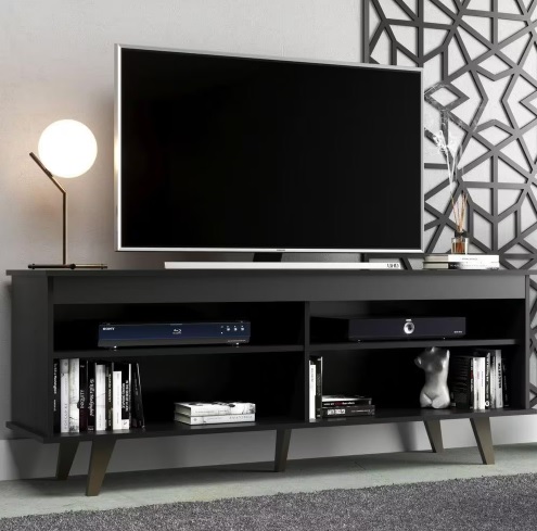 Rack para TV até 65 Polegadas Pés Quadrados Retrô Atlanta J Carvalho Preto j carvalho