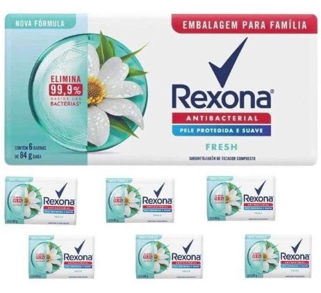 Rexona Sabonete Em Barra Fresh Pack 6 84G