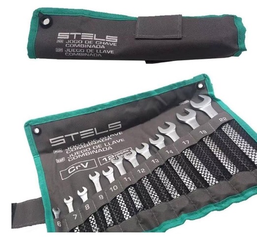 Stels Jogo De Chave Combinada Aço Cromo Vanadio 12 Peças (6 7 8)