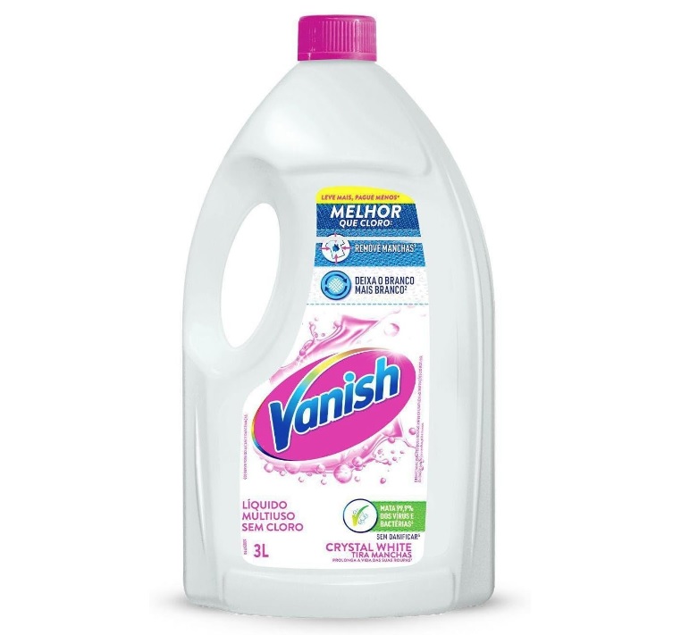 Vanish Tira Manchas Líquido Crystal White 3L Para Roupas Brancas
