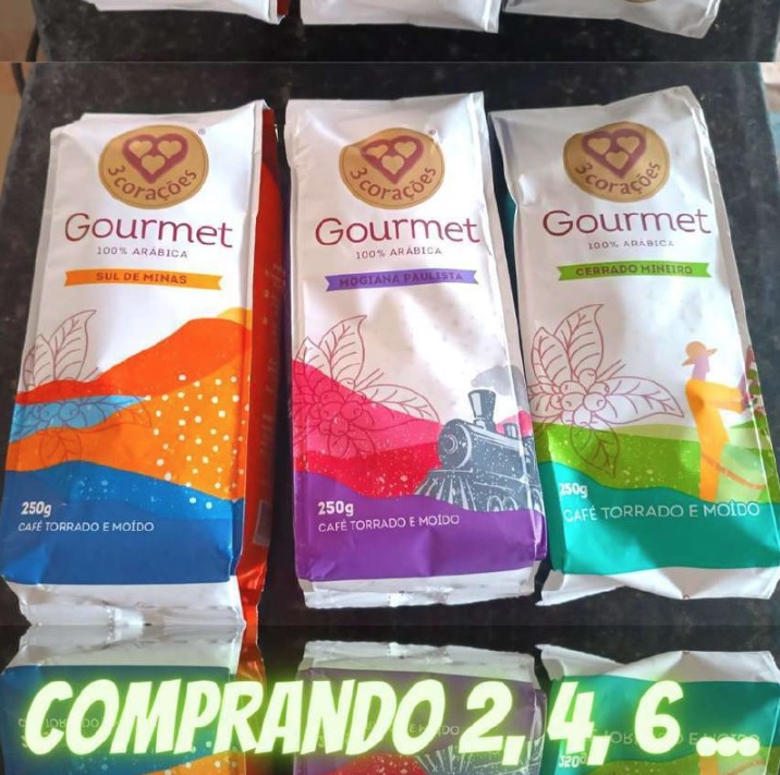 3 Corações Café Torrado E Moído Gourmet Cerrado Mineiro Pacote 250G