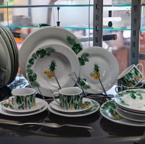 Aparelho de Jantar Chá 30 Peças Hauskraft – Porcelana Redondo Tropical