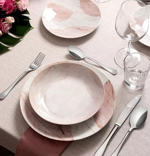 Aparelho de Jantar e Chá 20 Peças Tramontina – Porcelana Rose Redondo