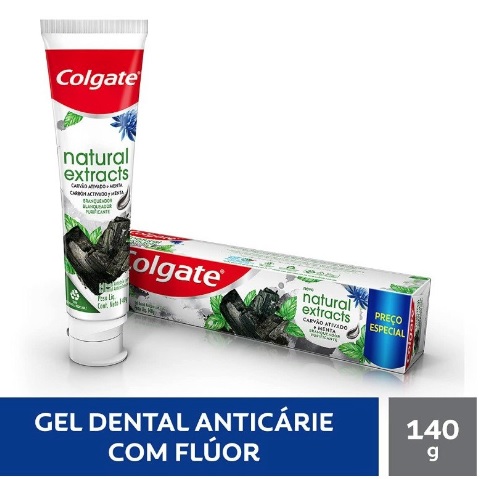Colgate Creme Dental Natural Carvão Ativado 140G