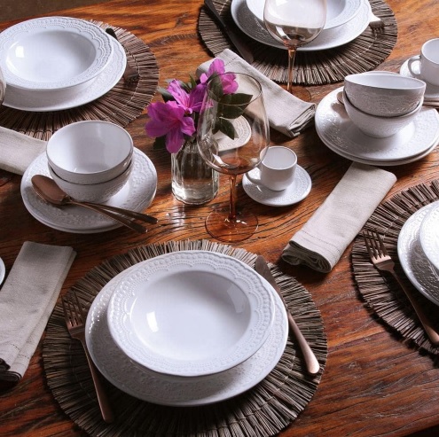 Conjunto C/ 6 Pratos Raso Madeleine Branco Ø 26 cm