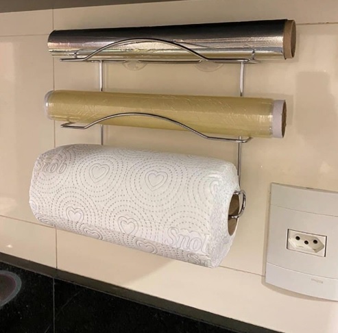 Cook Home Organizador 3 Rolos, 24cm, Cromado, Arthi