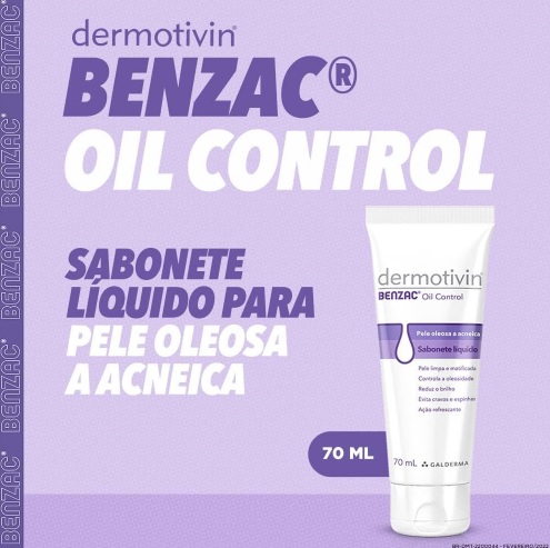 Dermotivin Benzac Oil Control Sabonete liquido 70ml, DERMOTIVIN