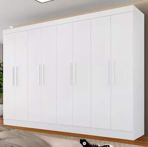 Guarda Roupa Casal Mariah 8 Portas Branco